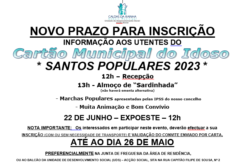 FESTA DOS SANTOS POPULARES 2023