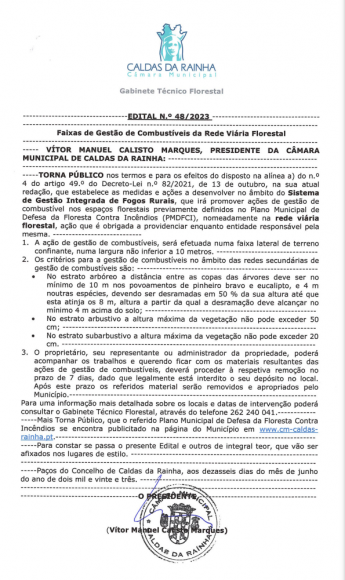 FAIXAS DE GEST&Atilde;O DE COMBUST&Iacute;VEIS DA REDE VI&Aacute;RIA FLORESTAL