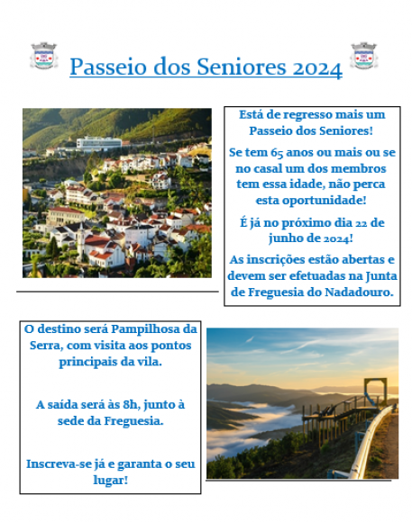 PASSEIO DOS SENIORES 2024 - 22 DE JUNHO