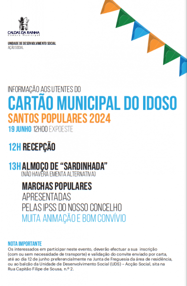 SANTOS POPULARES 2024 - Cart&atilde;o Municipal do Idoso