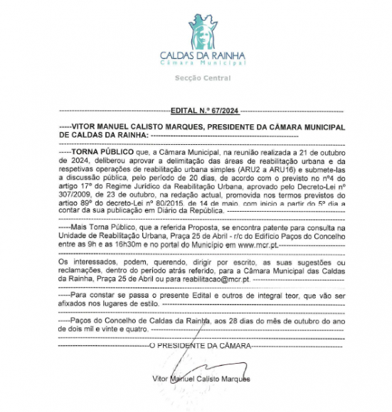 Áreas de reabilitação urbana