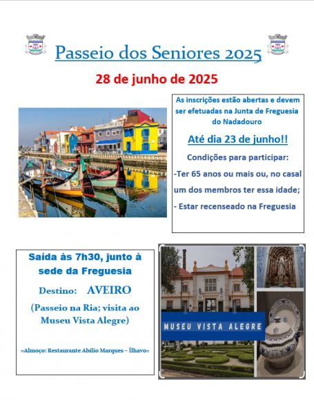 PASSEIO DOS SENIORES 2025 - 28 de junho