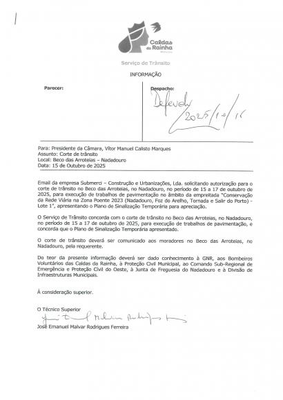 INFORMAÇÃO: Corte de trânsito Beco das Arroteias INFORMAÇÃO: Corte de trânsito Beco das Arroteias