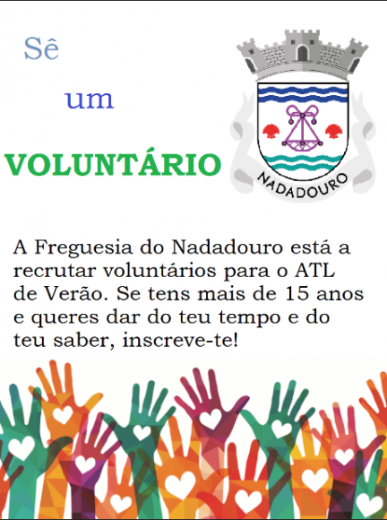 ATL Verão 2021 - Nadadouro Inscrições abertas para Voluntários