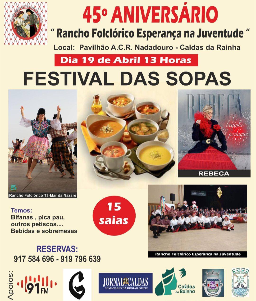 Festival das Sopas pelo 45&ordm; Anivers&aacute;rio do Rancho Folcl&oacute;rico Esperan&ccedil;a na Juventude